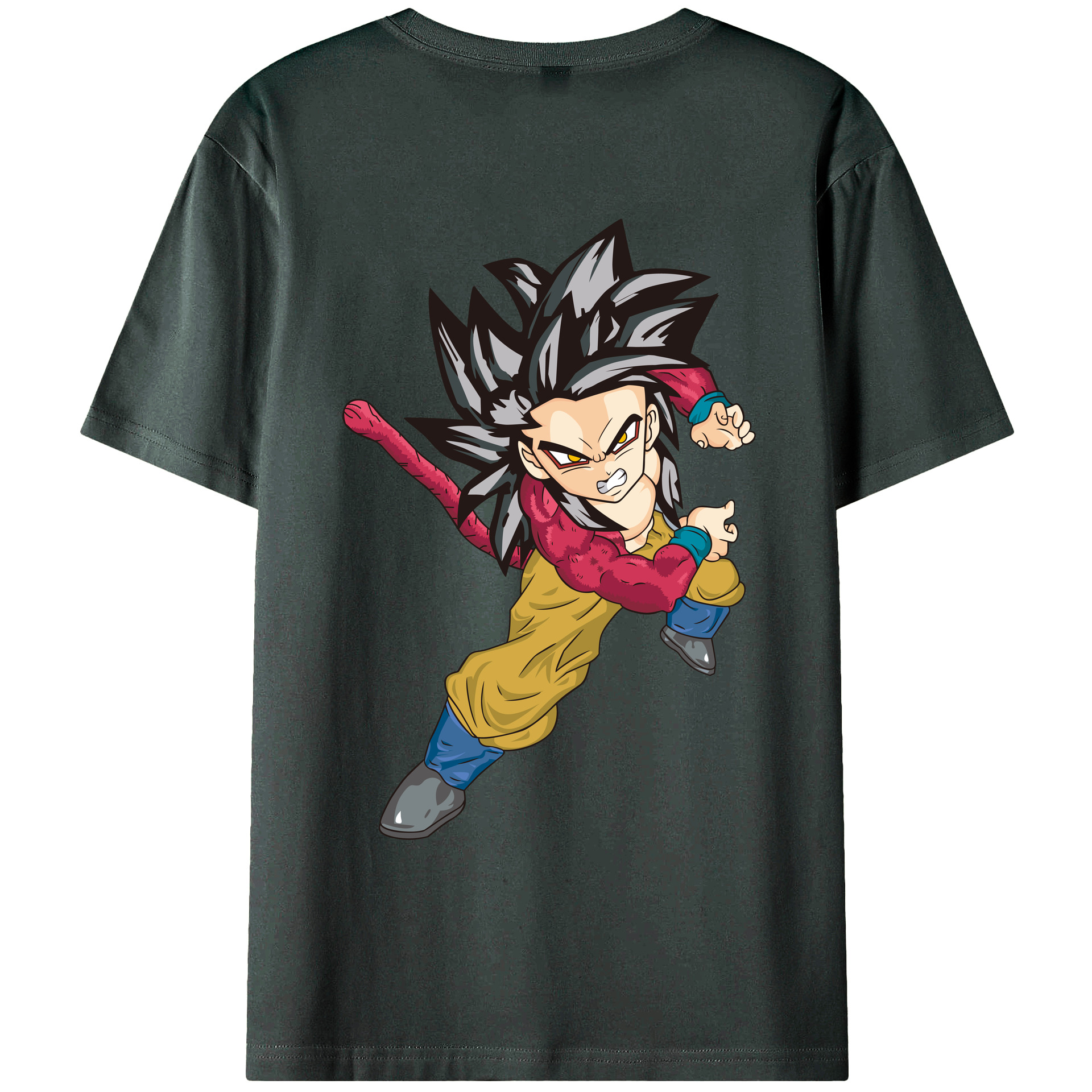 （画像用） ドラゴンボール 孫悟空（そん ごくう）Son Goku カカロット DRAGON BALL Kakarotto 綿100％ メンズ半袖Tシャツ（バックプリント） 通気性
